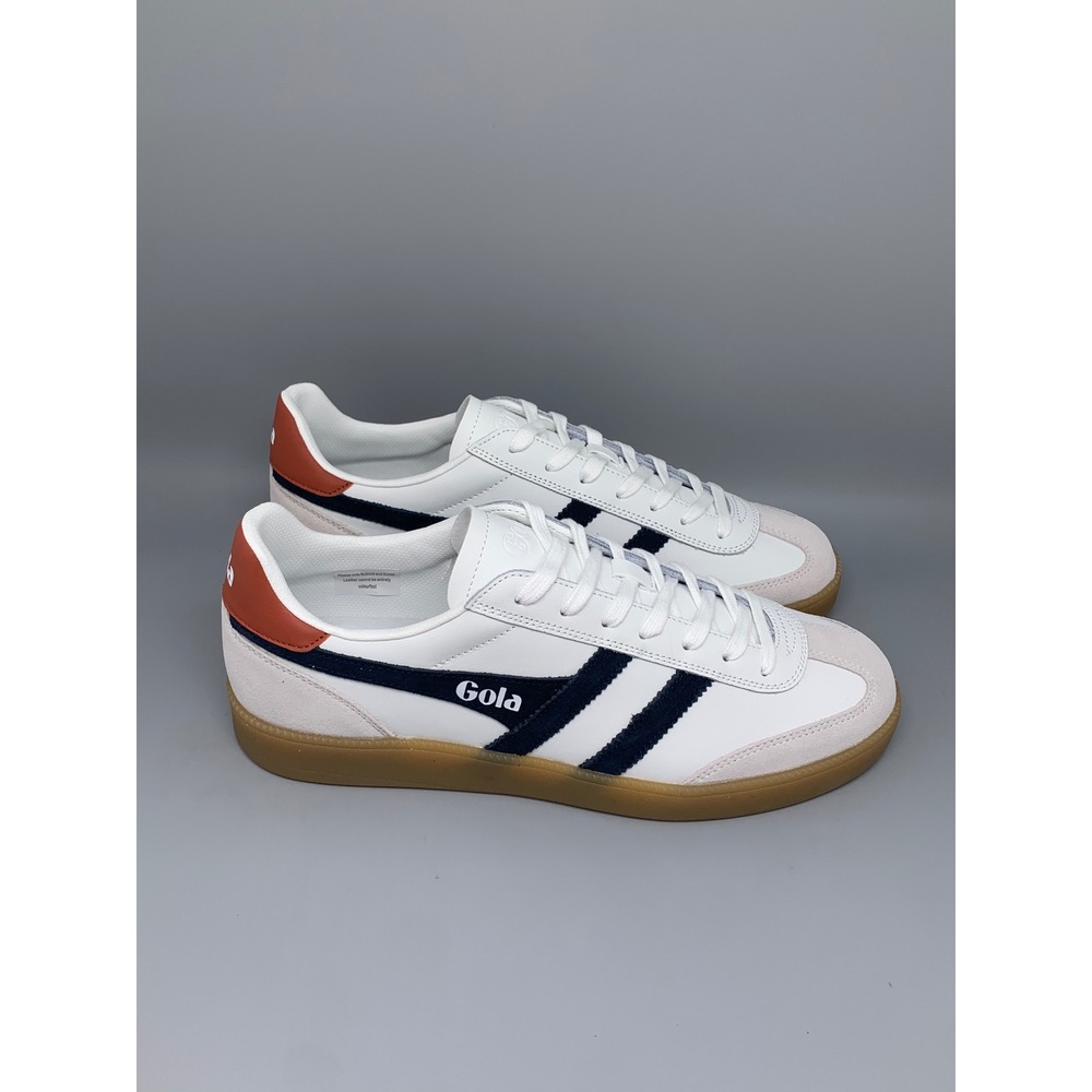 Gola Viper Leather White Navy Rust Gum Running Shoes CMB744 Men's Sz 11.5 NEW